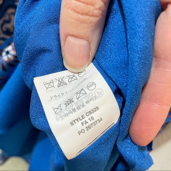 J Crew Blue Silk Floral Sleeveless Scarf Mini Dress 8 - Picture 4 of 10